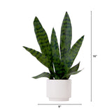 16" Artificial Sansevieria Snake Plant with Decorative Planter-Plant in Planter-Parc Decor