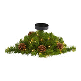 16” Christmas Pine Candelabrum with 35 Lights and Pine Cones-Candelabrum-Parc Decor