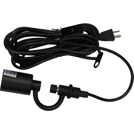 16"W 1 Light Swag Plug-In Pendant Textured Oatmeal Shade Black Cord