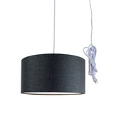 16"W 2 Light Swag Plug-In Pendant Granite Gray with Diffuser White Cord