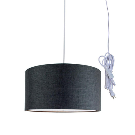 16"W 2 Light Swag Plug-In Pendant Granite Gray with Diffuser White Cord