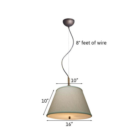 16"W Gold-laced Cafe Pendant Light with Textured Oatmeal Slotted Pendant Empire Shade and Diffuser