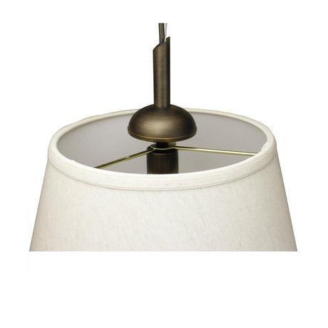 16"W Gold-laced Cafe Pendant Light with Textured Oatmeal Slotted Pendant Empire Shade and Diffuser