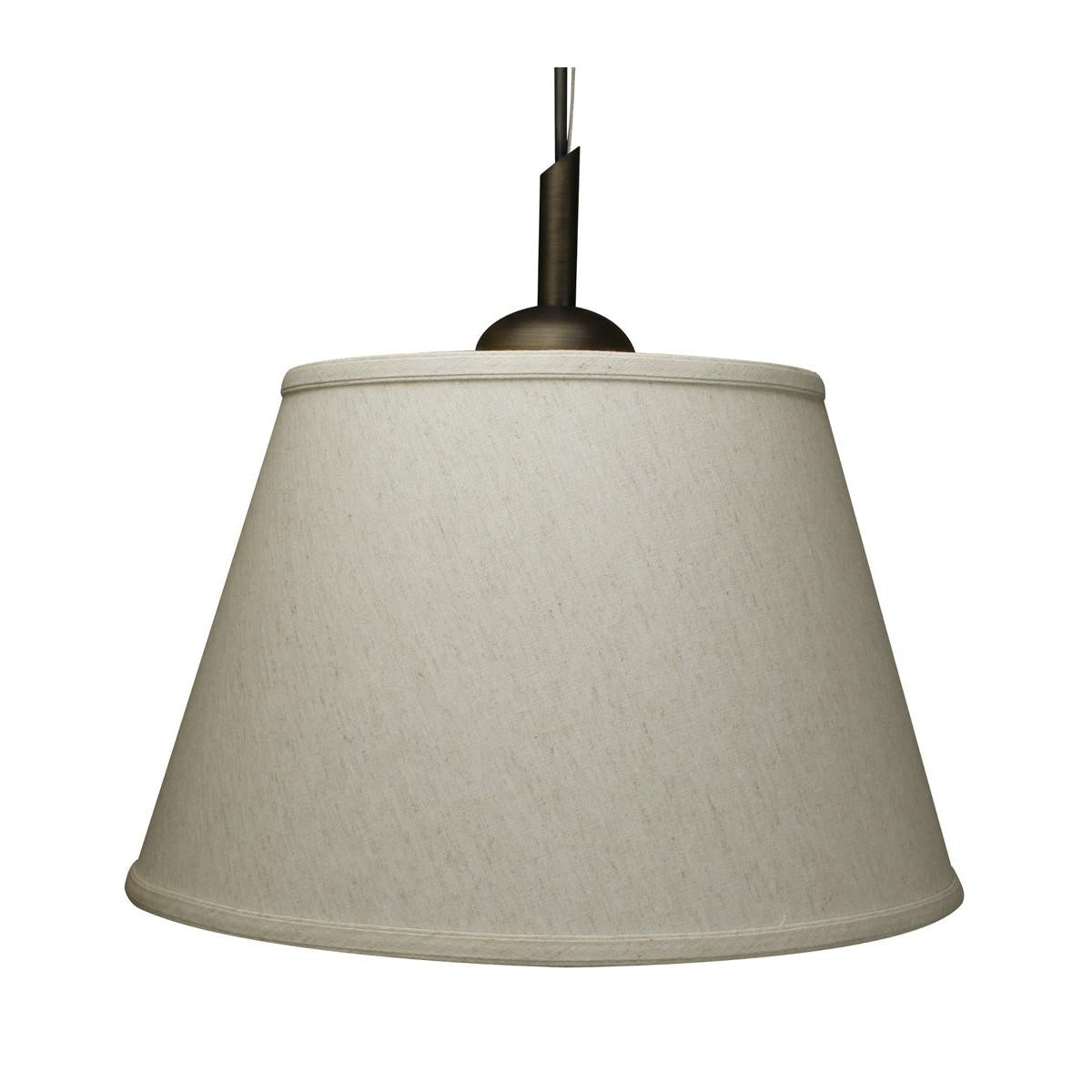 16"W Gold-laced Cafe Pendant Light with Textured Oatmeal Slotted Pendant Empire Shade and Diffuser