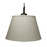 16"W Gold-laced Cafe Pendant Light with Textured Oatmeal Slotted Pendant Empire Shade and Diffuser