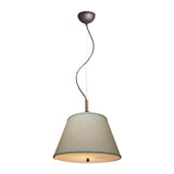 16"W Gold-laced Cafe Pendant Light with Textured Oatmeal Slotted Pendant Empire Shade and Diffuser