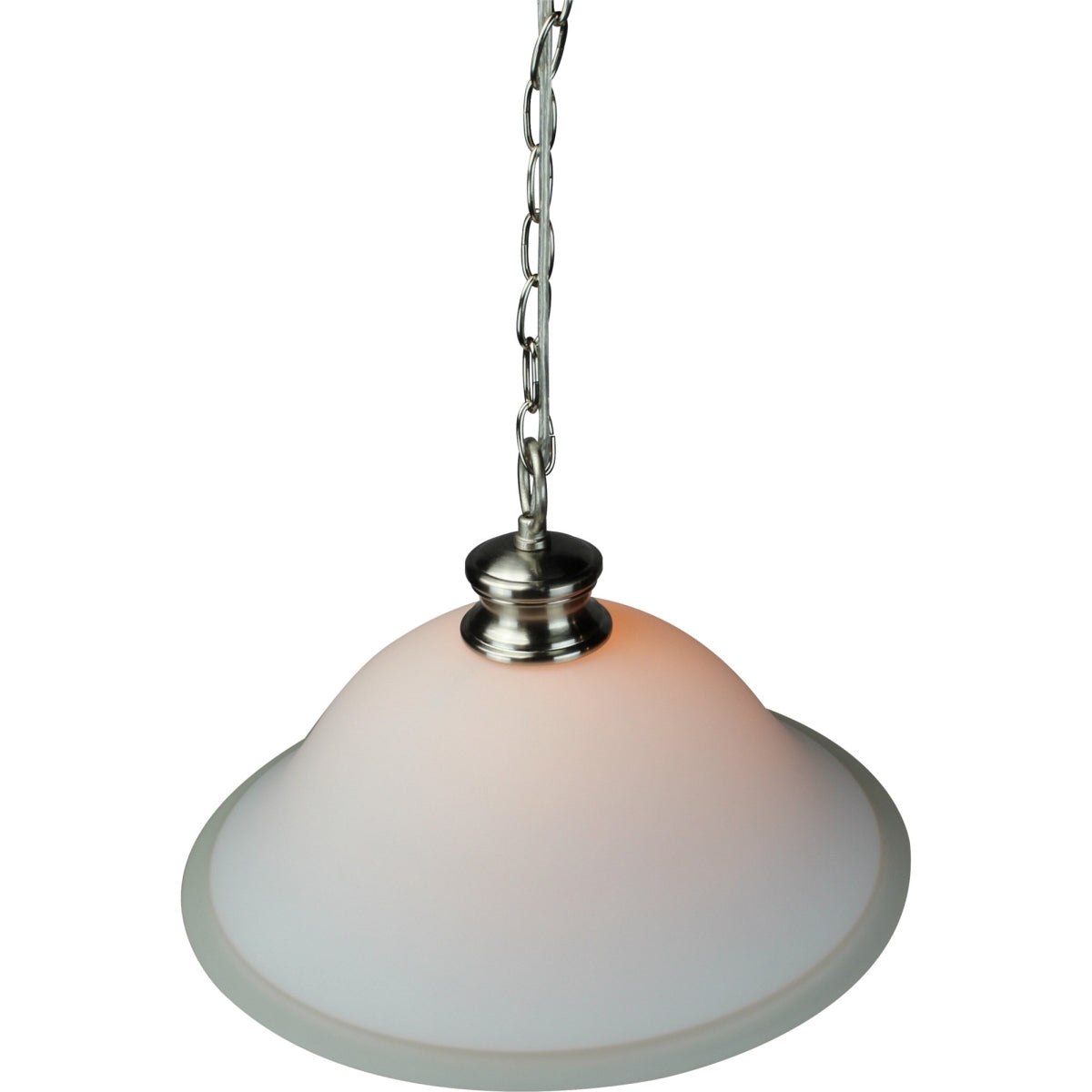 16"W Plug In Swag Milky White Glass Pendant Light Polished Nickel Finish-Pendant-Parc Decor
