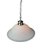 16"W Plug In Swag Milky White Glass Pendant Light Polished Nickel Finish-Pendant-Parc Decor