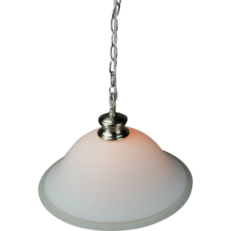 16"W Plug In Swag Milky White Glass Pendant Light Polished Nickel Finish-Pendant-Parc Decor
