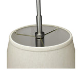 16"W Satin Nickel Pendant Light with Empire Textured Oatmeal Slotted Pendant Shade and Diffuser