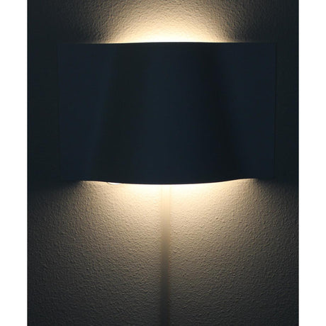 16"W Surface Wave Alluring Curved Metal LED Wall Light