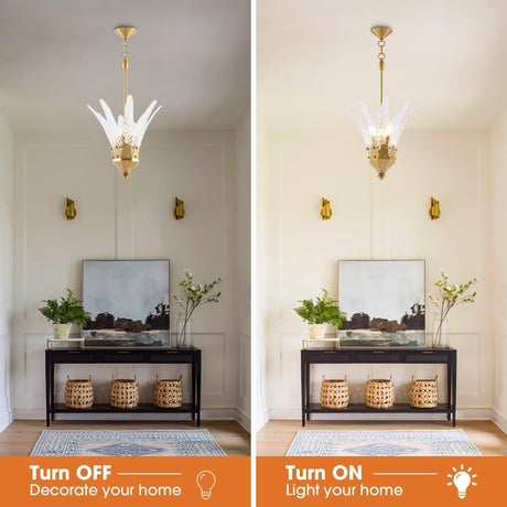 17 Inch Vito 3-Light Feather-Shaped Island Pendant Light-Parc Decor