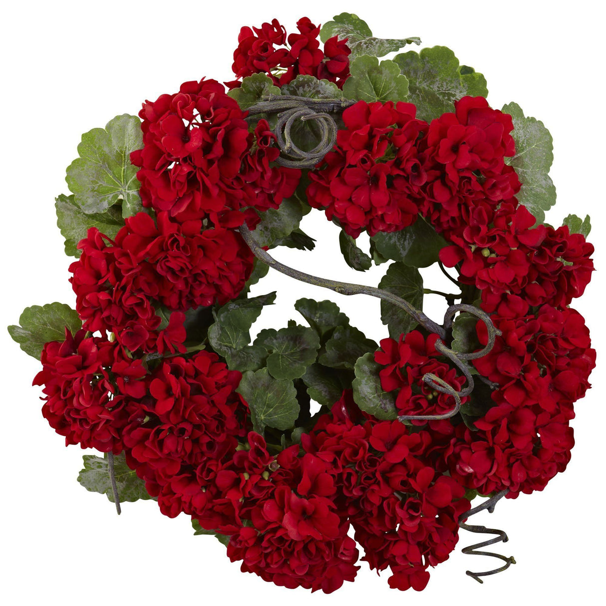 17” Geranium Wreath-Wreath-Parc Decor