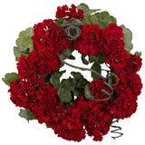 17” Geranium Wreath-Wreath-Parc Decor