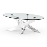17" H Contemporary Glass Coffee Table in Living Room, Bedroom-边桌-Parc Decor