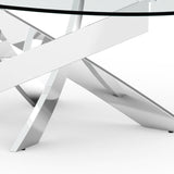 17" H Contemporary Glass Coffee Table in Living Room, Bedroom-边桌-Parc Decor