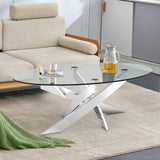 17" H Contemporary Glass Coffee Table in Living Room, Bedroom-边桌-Parc Decor