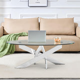 17" H Contemporary Glass Coffee Table in Living Room, Bedroom-边桌-Parc Decor