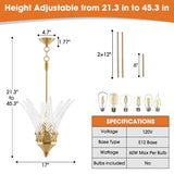 17 Inch Vito 3-Light Feather-shaped Island Pendant Light