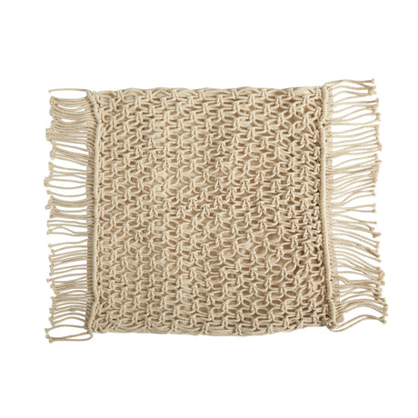18” BOHO Fringed Woven Macrame Decorative Pillow Cover-Parc Decor