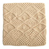 18” Boho Cross Woven Macrame Decorative Pillow Cover-Parc Decor