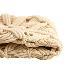 18” Boho Diamond Woven Macrame Decorative Pillow Cover-Parc Decor