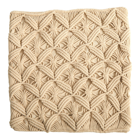 18” Boho Diamond Woven Macrame Decorative Pillow Cover-Parc Decor