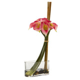 18” Calla Lily with Bamboo Artificial Arrangement-Parc Decor