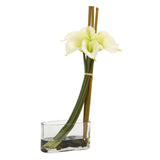 18” Calla Lily with Bamboo Artificial Arrangement-Parc Decor