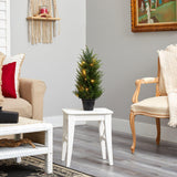 18” Cedar Artificial Tree with LED Lights UV Resistant (Indoor/Outdoor)-Parc Decor