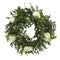 18” Eucalyptus and Camellia Double Ring Artificial Wreath with Twig Base-Parc Decor