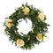 18” Eucalyptus and Camellia Double Ring Artificial Wreath with Twig Base-Parc Decor
