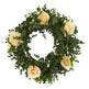 18” Eucalyptus and Camellia Double Ring Artificial Wreath with Twig Base-Parc Decor