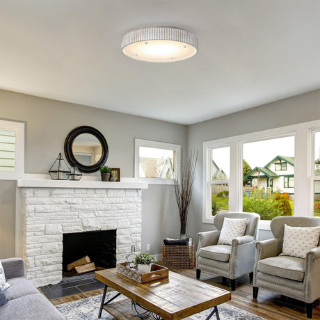 18 Inch White Modern Flush Mount LED Light-Parc Decor