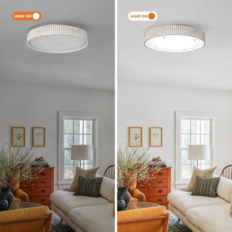 18 Inch White Modern Flush Mount LED Light-Parc Decor