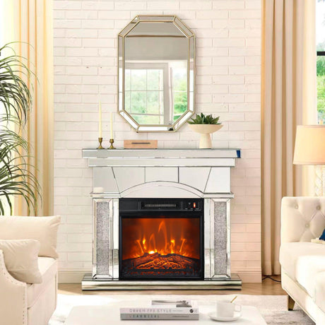 18" Modern Black Insert Electric Fireplace-Parc Decor