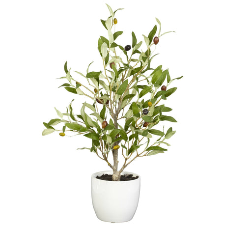 18" Olive Silk Tree w/Vase (Set of 2)"-Parc Decor