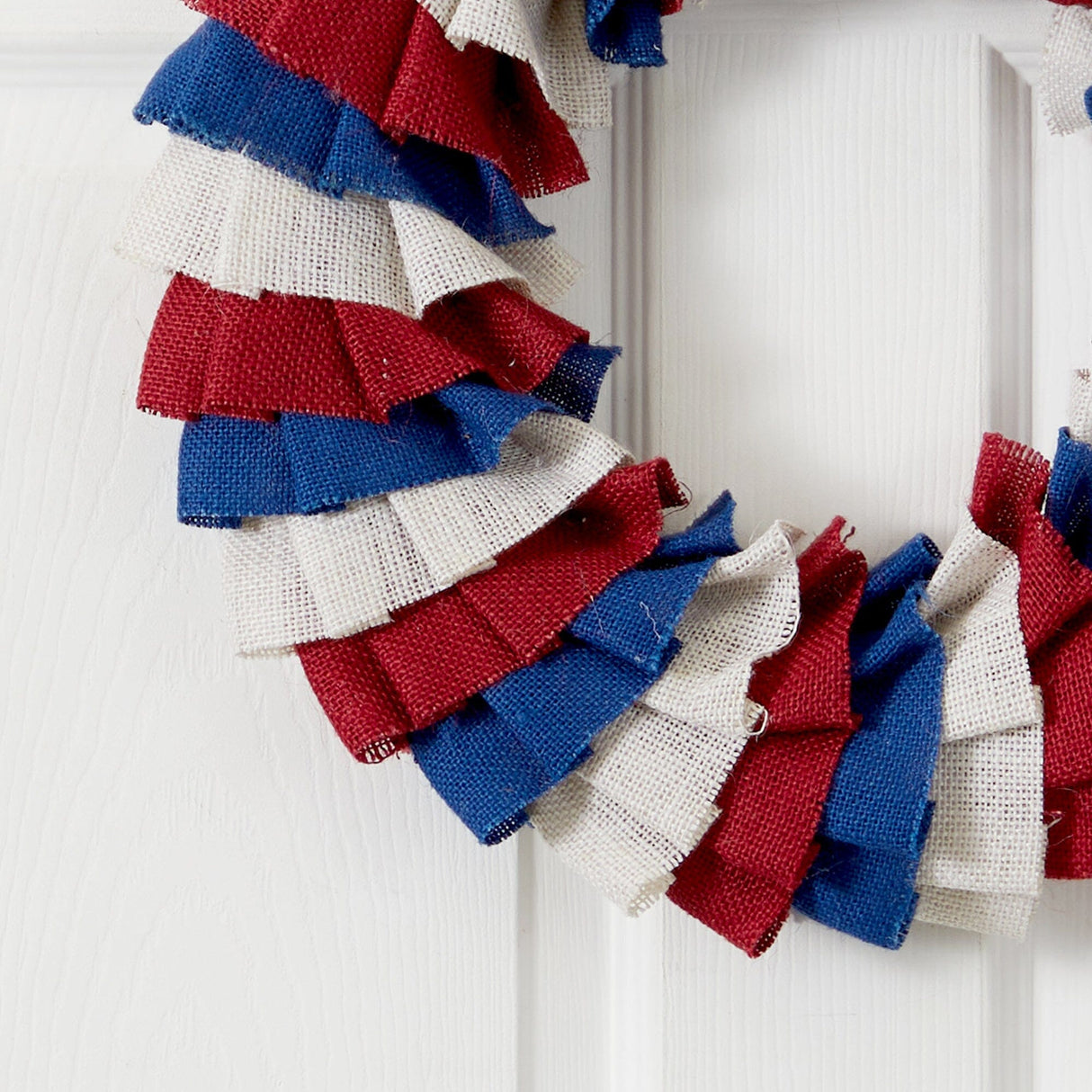 18” Red White and Blue “Americana” Burlap Wreath-Parc Decor