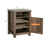 18" Solid Wood Farmhouse Nightstand for Bedroom in Brown or Grey or White-Parc Decor