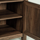 18" Solid Wood Farmhouse Nightstand for Bedroom in Brown or Grey or White-Parc Decor