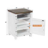 18" Solid Wood Farmhouse Nightstand for Bedroom in Brown or Grey or White-Parc Decor