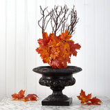 18” Autumn Maple Leaf Artificial Flower (Set of 2)-Stem-Parc Decor