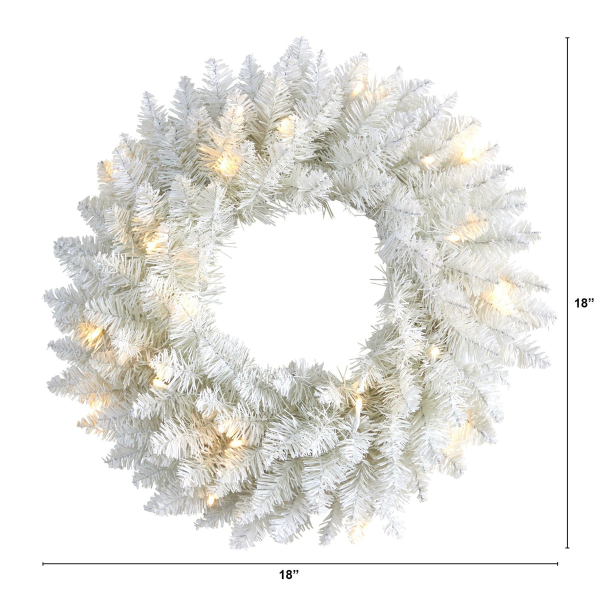 18” Colorado Spruce Artificial Christmas Wreath with 129 Bendable Branches and 20 Warm LED Lights-Wreath-Parc Decor