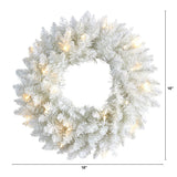 18” Colorado Spruce Artificial Christmas Wreath with 129 Bendable Branches and 20 Warm LED Lights-Wreath-Parc Decor