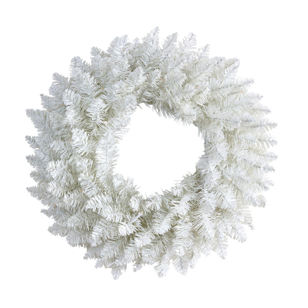 18” Colorado Spruce Artificial Christmas Wreath with 129 Bendable Branches and 20 Warm LED Lights-Wreath-Parc Decor