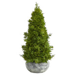 18” Cypress Cone Artificial Christmas Tree in Decorative Planter-Christmas Tree-Parc Decor