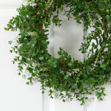 18” Eucalyptus Double Ring Wreath w/Twig Base-Wreath-Parc Decor