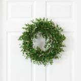 18” Eucalyptus Double Ring Wreath w/Twig Base-Wreath-Parc Decor