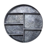 18” Galvanized Circular Metal Wall Mounted Shelf with Four Tier Shelves-Wall Decor-Parc Decor