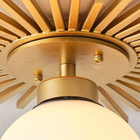 18 Inch Iris 1-Light Golden Semi-Flush Mount Ceiling Light